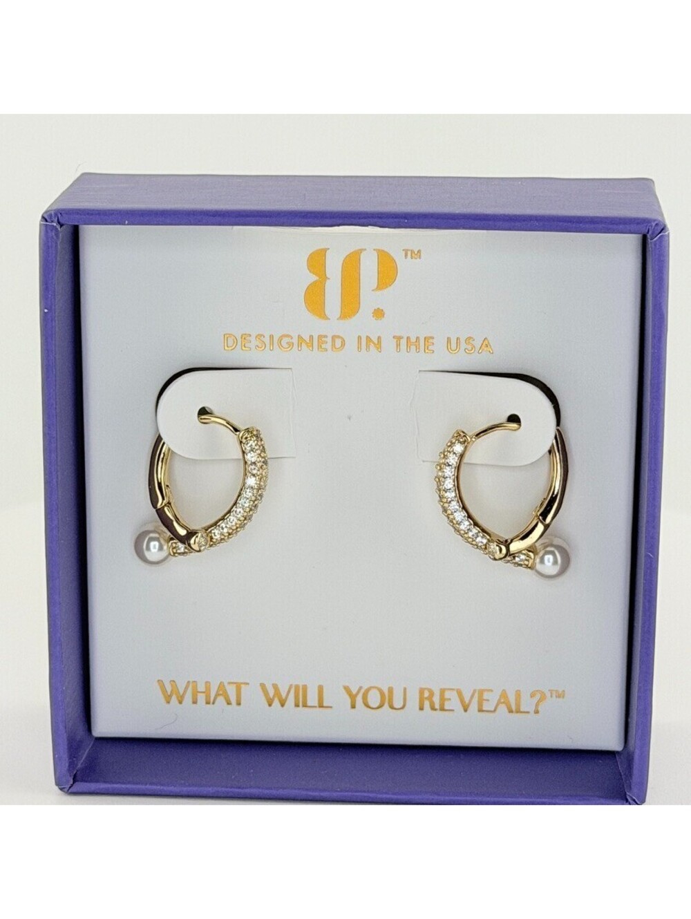 Bomb Party June Hoop Earrings “Quiet Luxury” Ceramic Pearl Yellow Gold ER18012